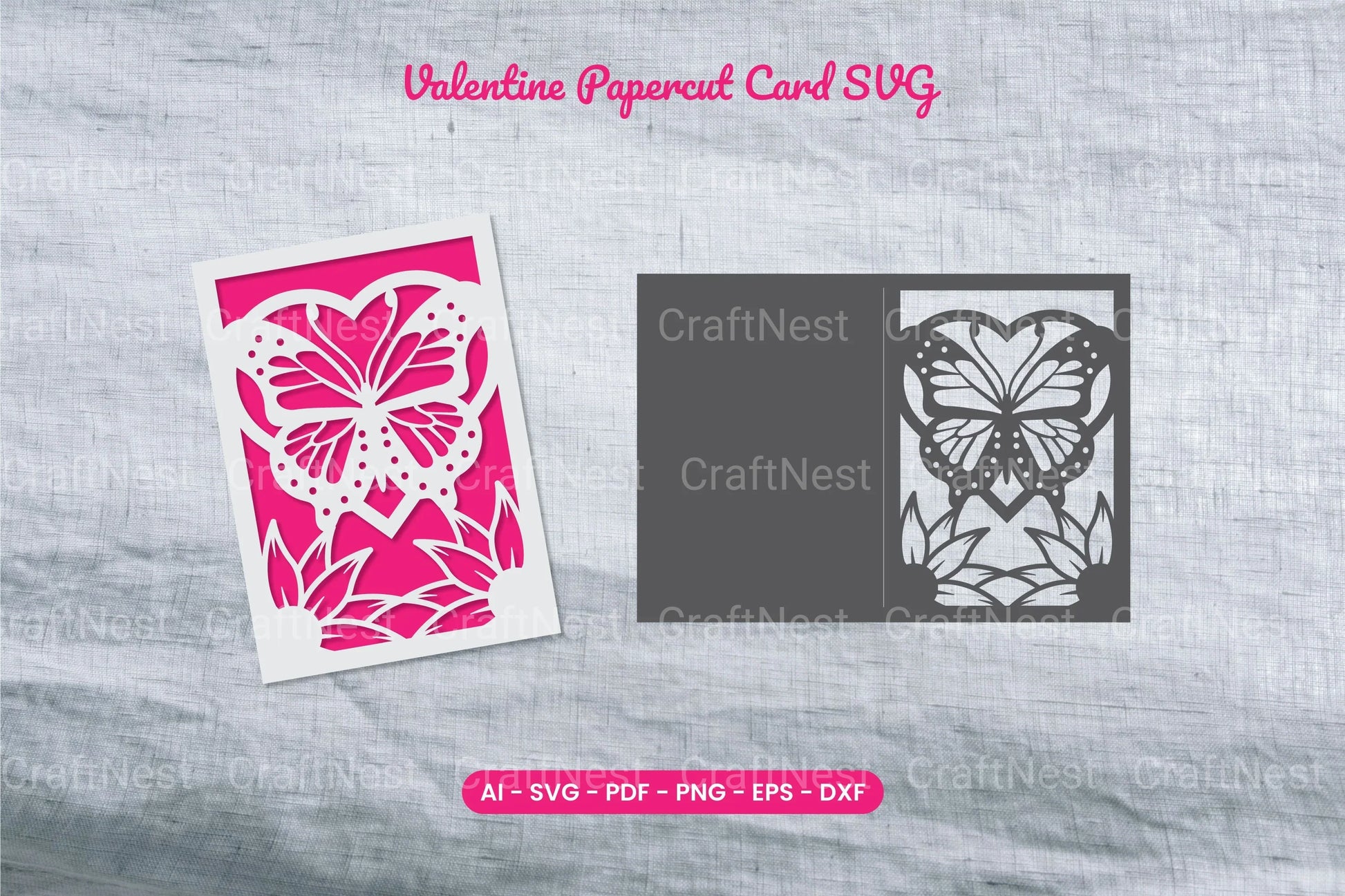 Valentine Papercut Card SVG Bundle Clipart - CraftNest - Digital Crafting and Art