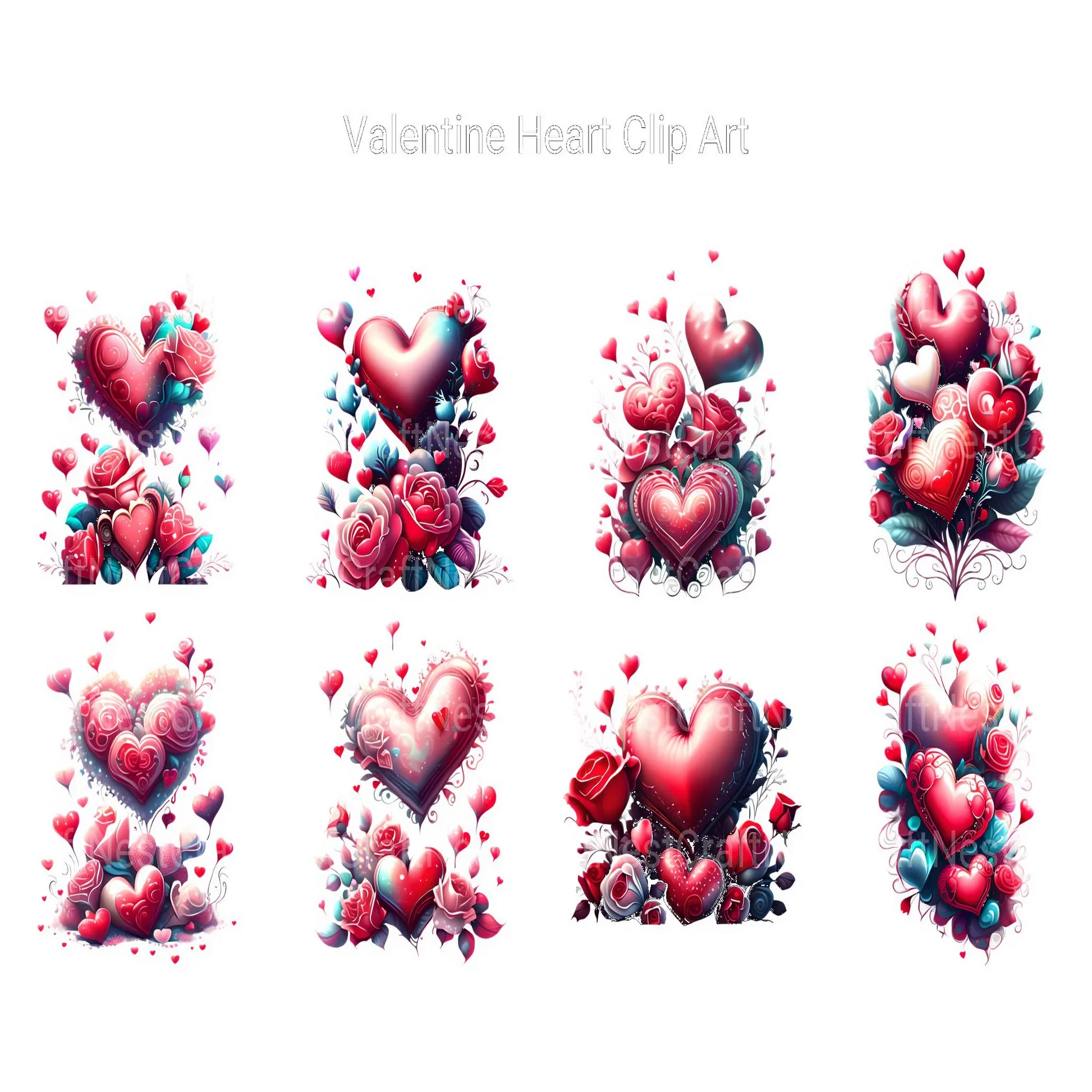 Valentine Heart Clipart - CraftNest - Digital Crafting and Art
