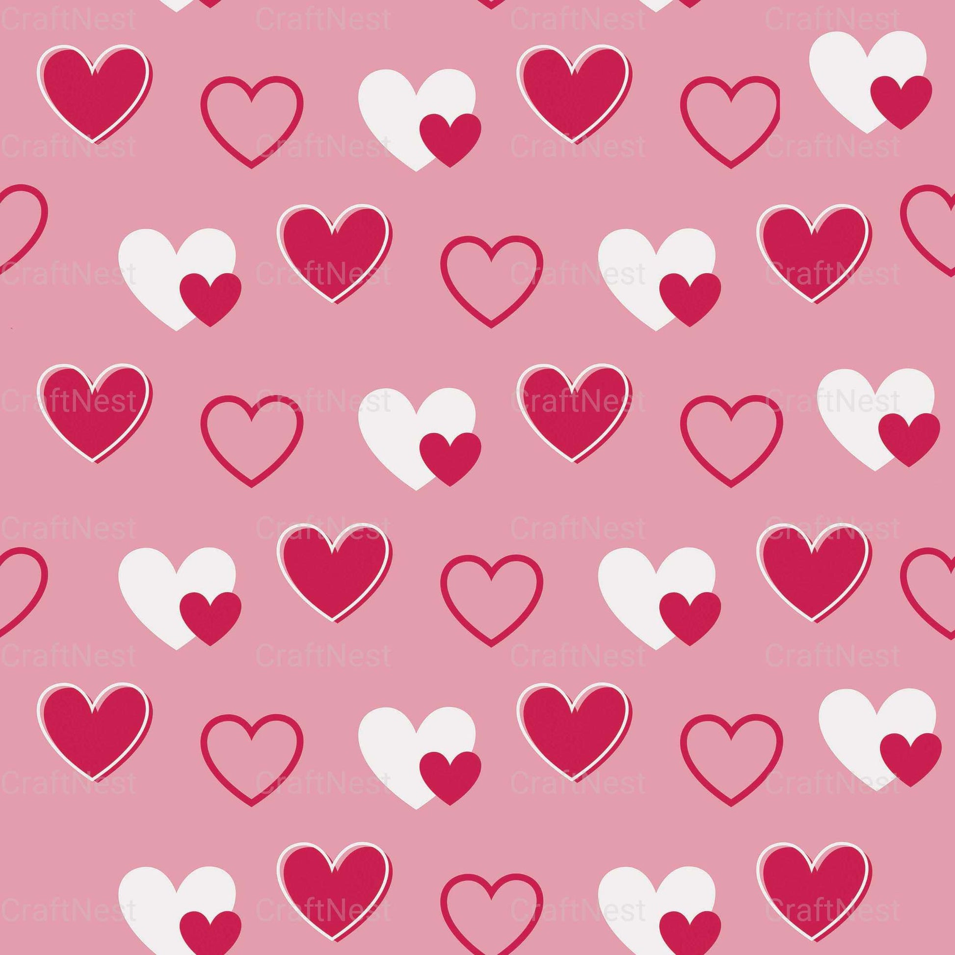 Valentines Day Seamless Digital Paper 2 - CraftNest - Digital Crafting and Art