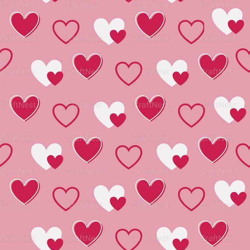 Valentines Day Seamless Digital Paper 2 - CraftNest - Digital Crafting and Art