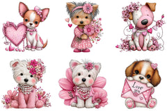 Valentine's Day Dog Coquette Clipart Bundle - CraftNest - Digital Crafting and Art