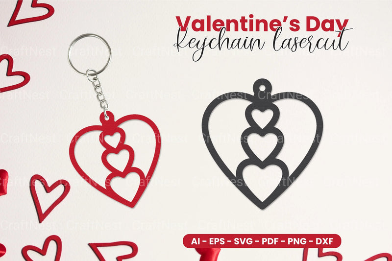 Valentine's Day Keychain Laser Cut SVG Bundle - CraftNest - Digital Crafting and Art