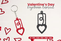 Valentine's Day Keychain Laser Cut SVG Bundle - CraftNest - Digital Crafting and Art