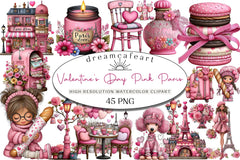 Valentine's Day Pink Paris Clipart Bundle - CraftNest - Digital Crafting and Art