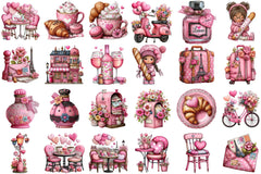 Valentine's Day Pink Paris Clipart Bundle - CraftNest - Digital Crafting and Art