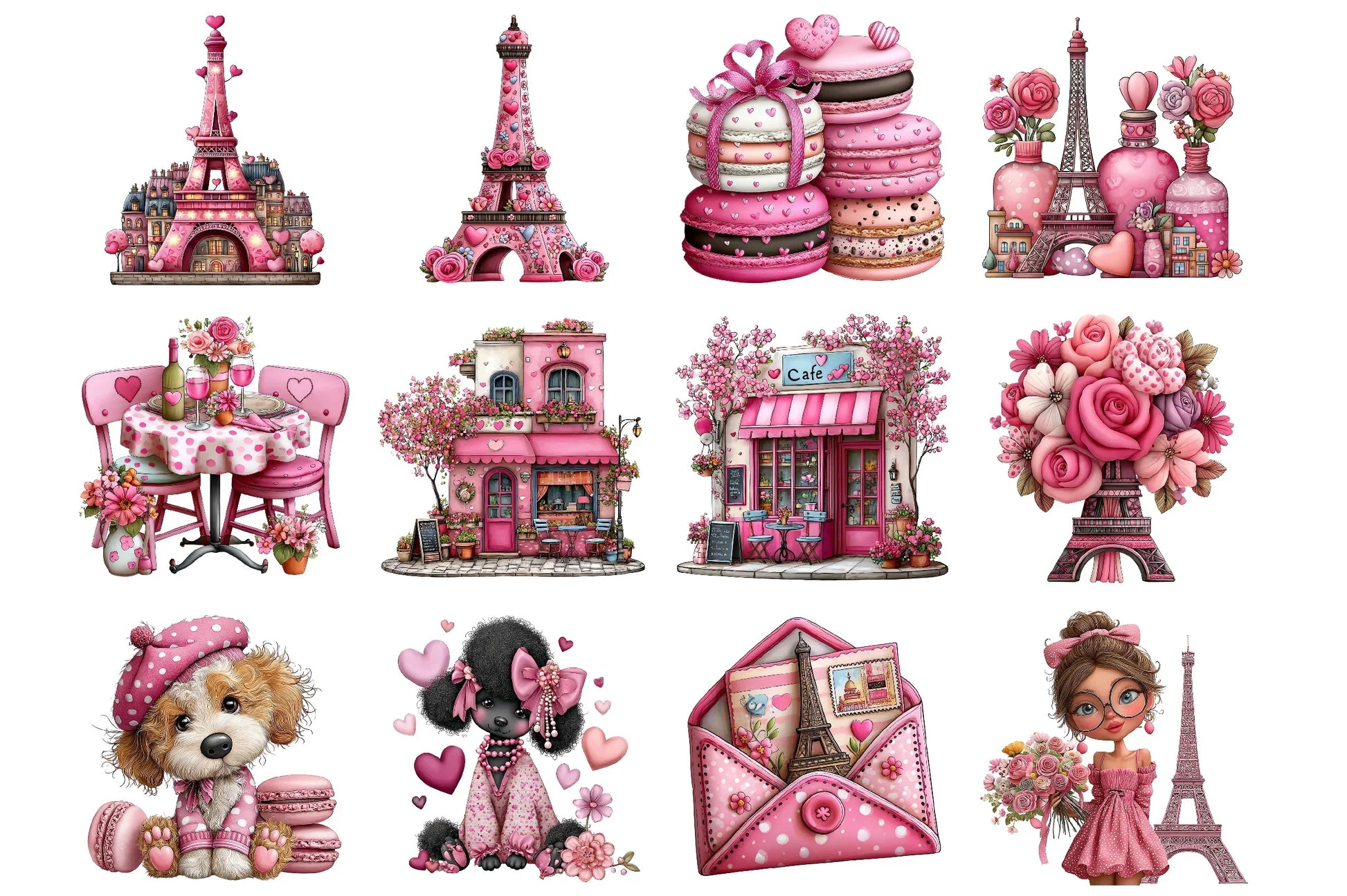Valentine's Day Pink Paris Clipart Bundle - CraftNest - Digital Crafting and Art