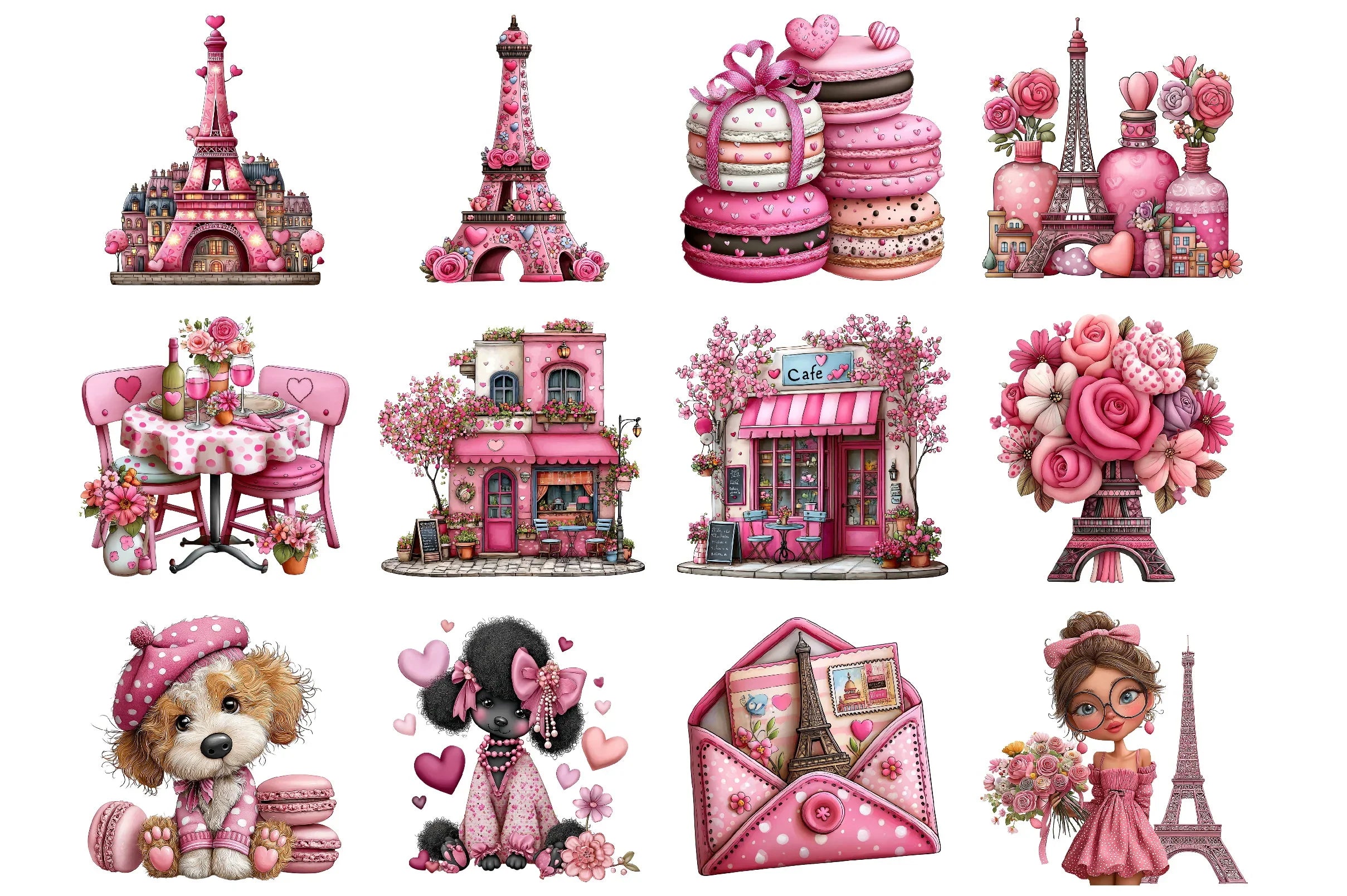 Valentine's Day Pink Paris Clipart Bundle - CraftNest - Digital Crafting and Art