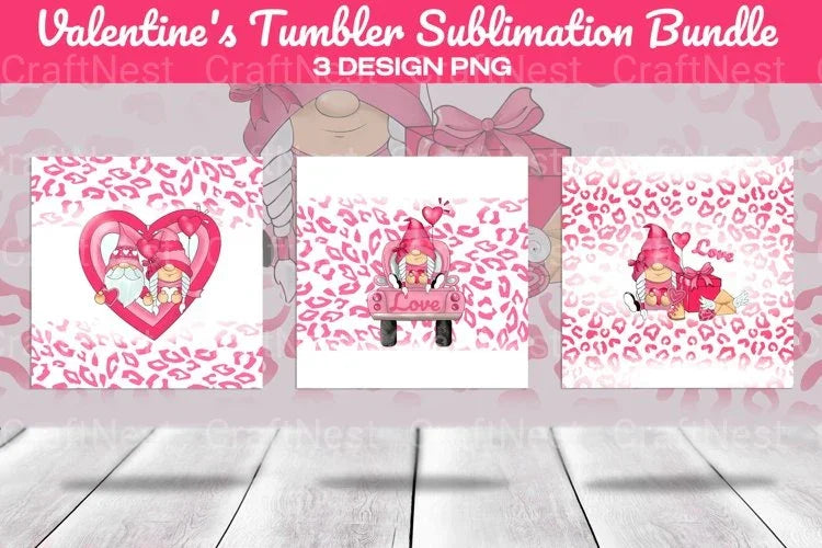 Valentine Gnomes Tumbler Clipart Bundle - CraftNest - Digital Crafting and Art