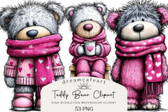 Valentine's Teddy Bear Coquette Clipart Bundle - CraftNest - Digital Crafting and Art