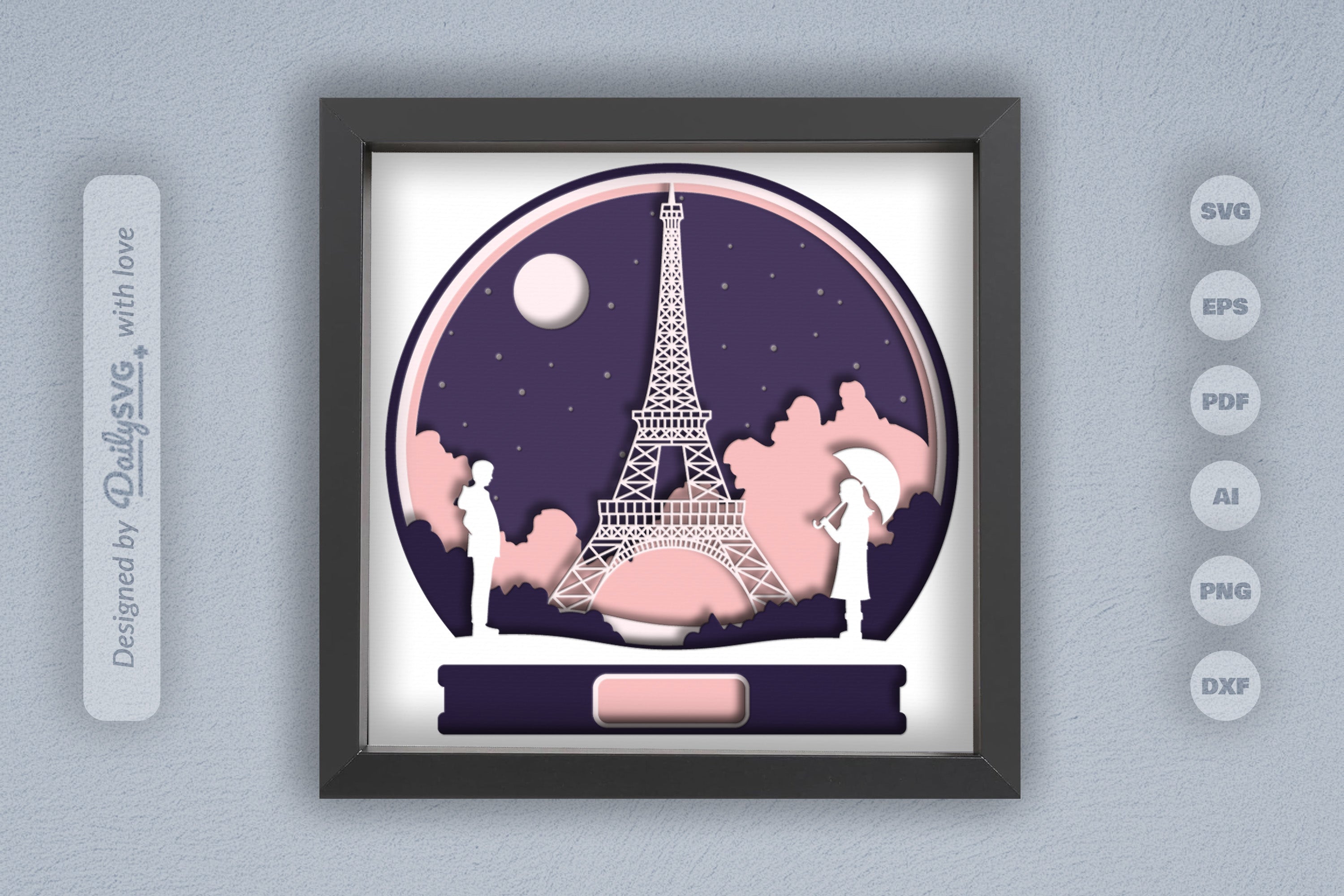Valentine's Day Paris Papercut SVG Bundle