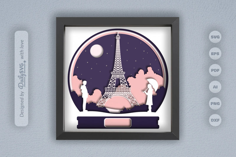 Valentine's Day Paris Papercut SVG Bundle - CraftNest - Digital Crafting and Art