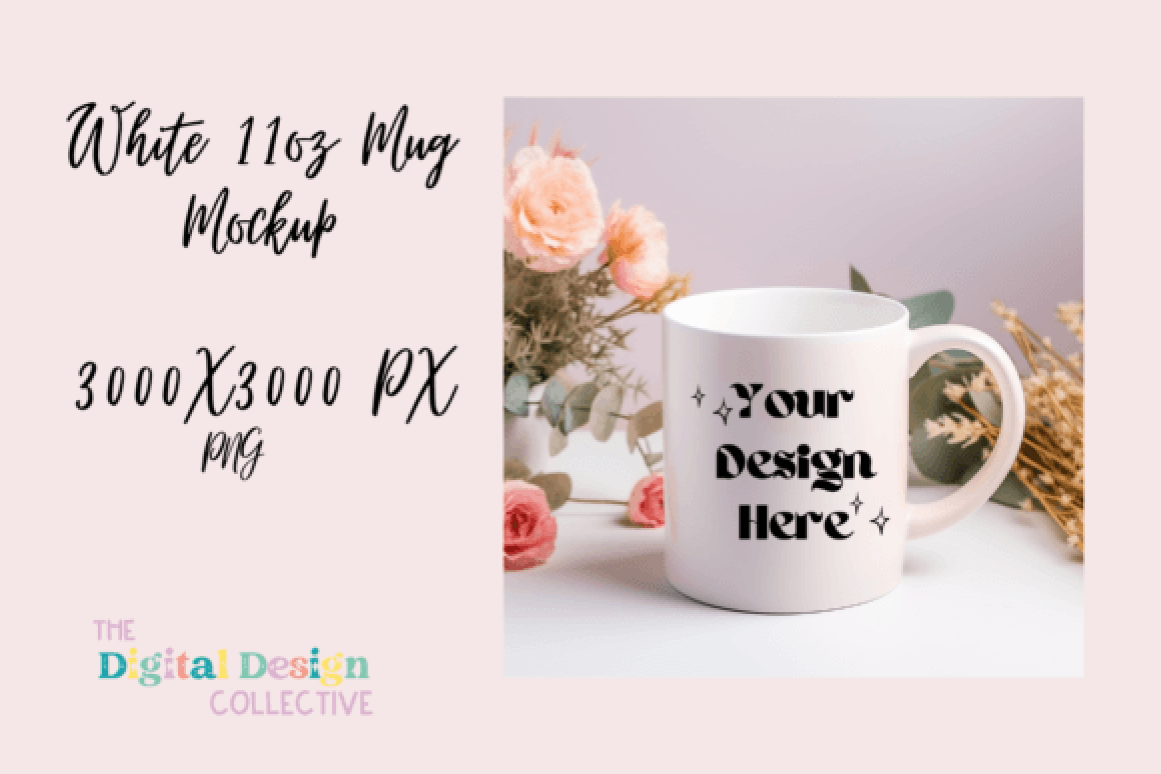 Floral Coffee Mug Mockup Design