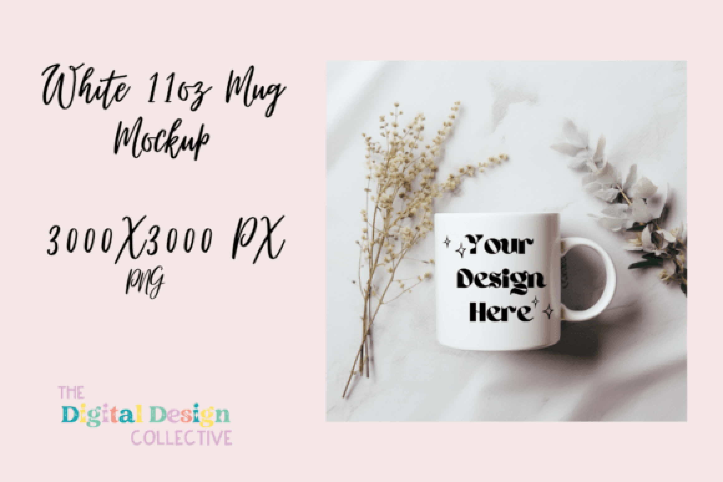 Floral Coffee Mug Mockup Design