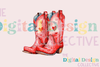 Valentine's Day Cowgirl Boots Clipart Bundle