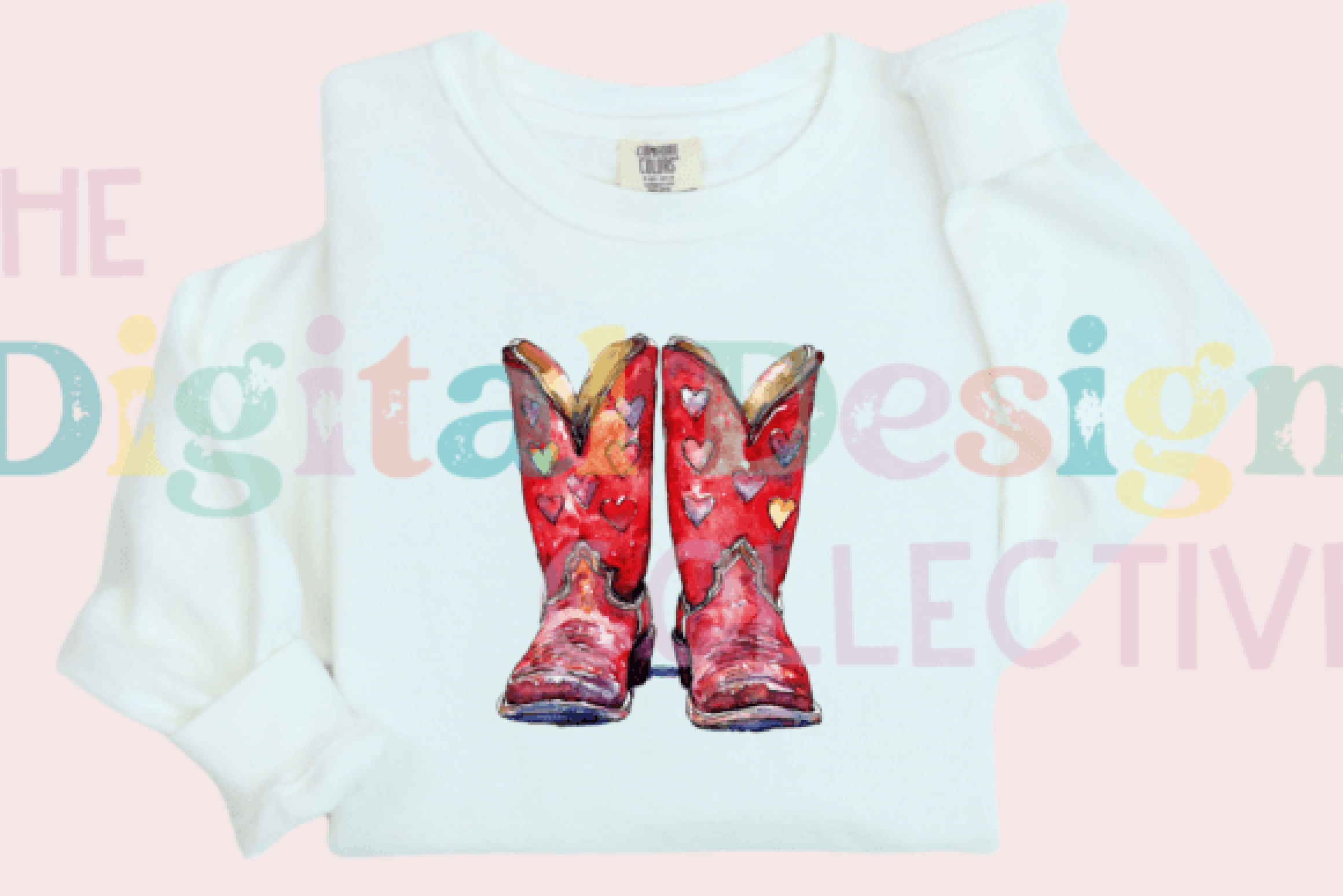 Valentine's Day Cowgirl Boots Clipart Bundle