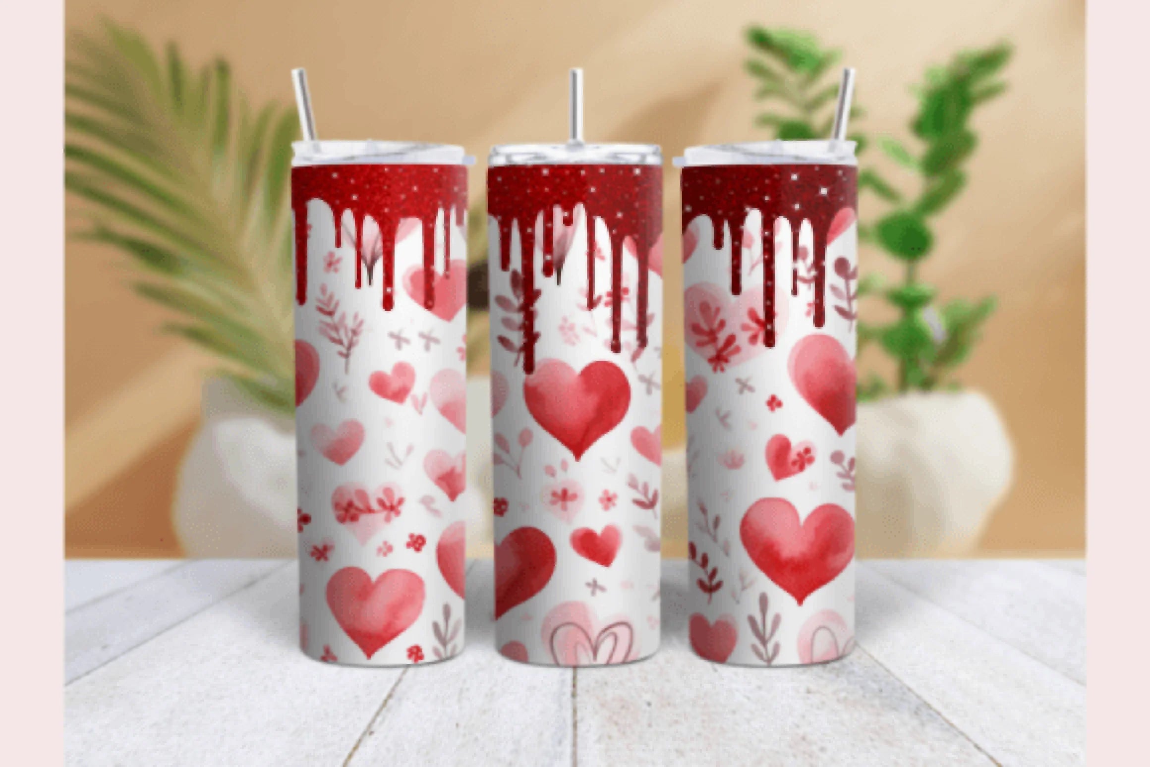 Valentine's Day Glitter Tumbler Wrap Bundle - CraftNest - Digital Crafting and Art