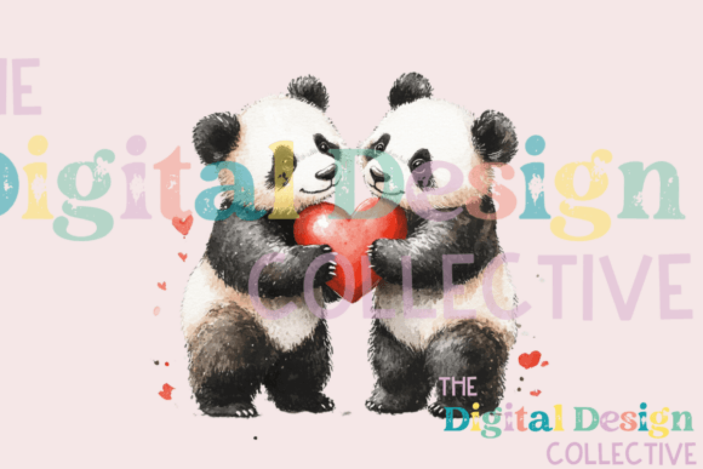 Valentine's Day Panda Couple Love Clipart Bundle