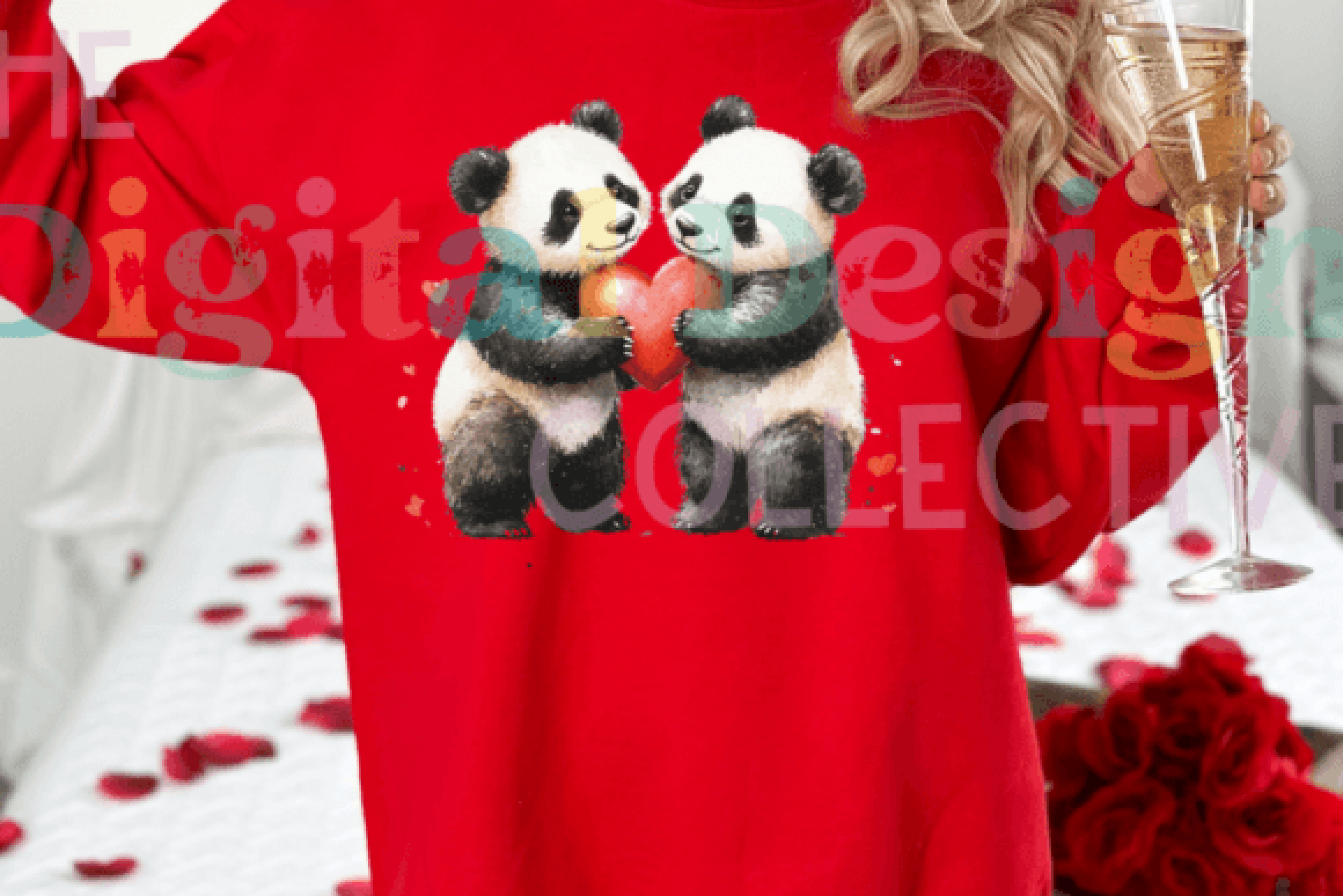 Valentine's Day Panda Couple Love Clipart Bundle