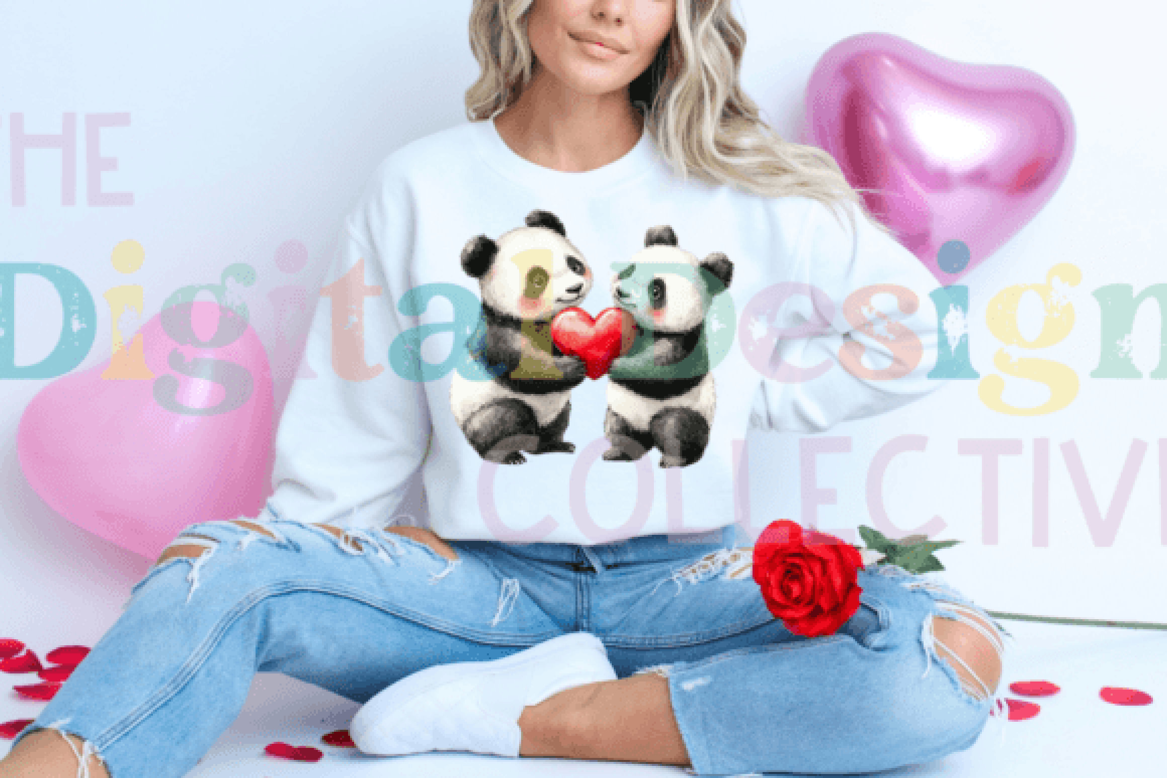 Valentine's Day Panda Couple Love Clipart Bundle