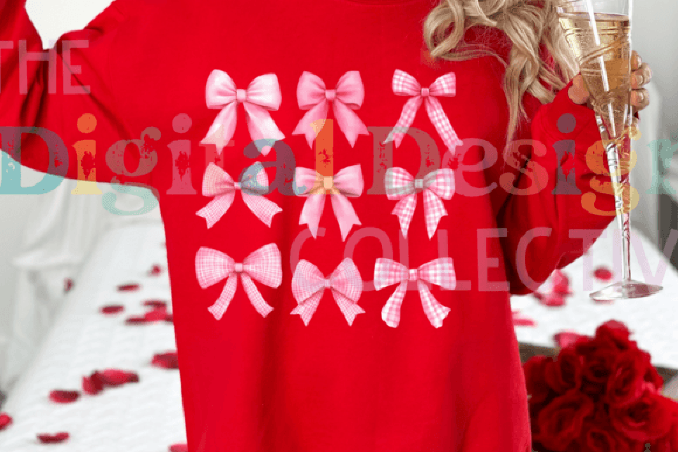 Vintage Valentine's Day Coquette Bow Heart Clipart Bundle