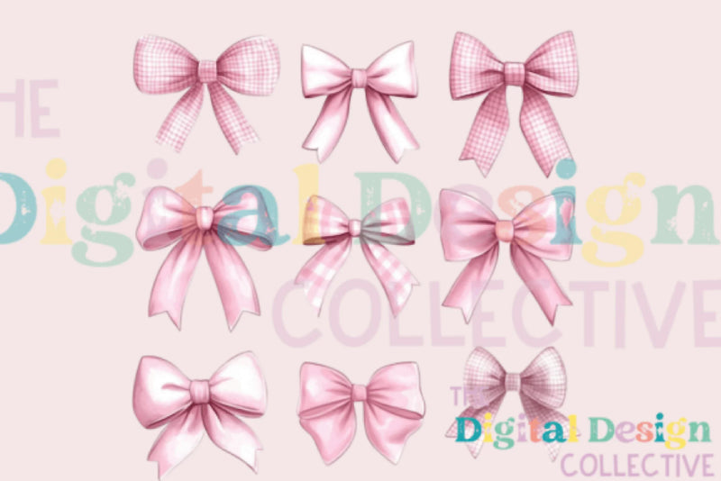 Valentine's Day Coquette Bow Heart Design Clipart Bundle - CraftNest - Digital Crafting and Art