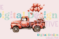 Vintage Valentine's Day Red Truck Clipart Bundle - CraftNest - Digital Crafting and Art