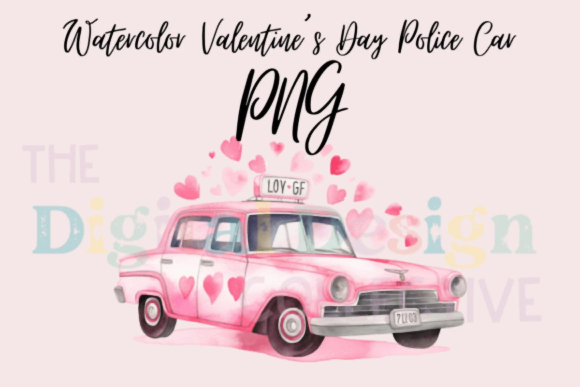 Valentine's Day Sweet Police Car Clipart Bundle - CraftNest - Digital Crafting and Art