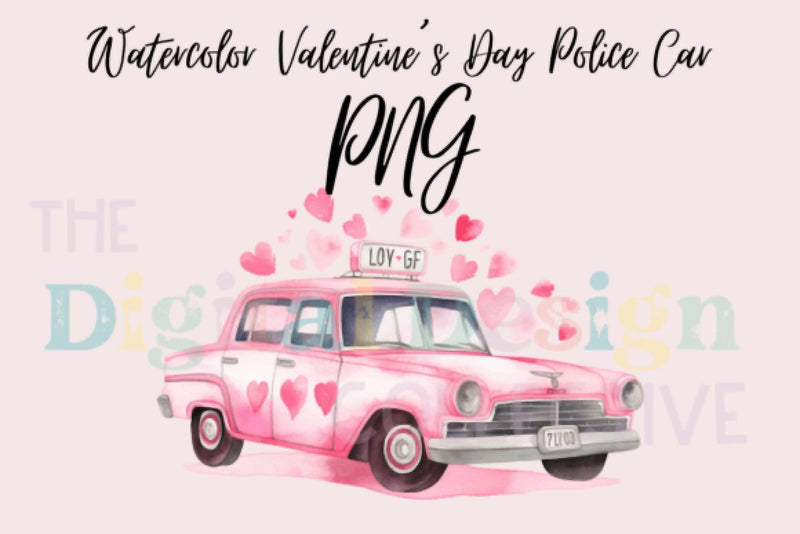 Valentine's Day Sweet Police Car Clipart Bundle - CraftNest - Digital Crafting and Art
