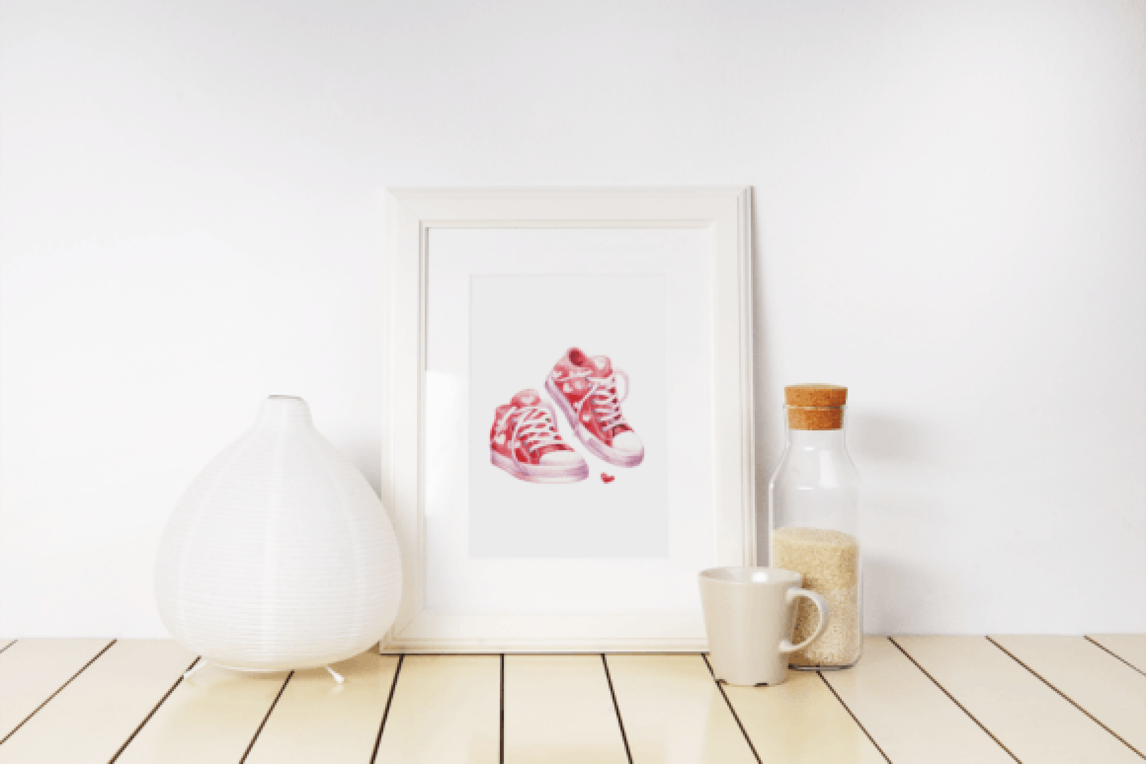 Vintage Valentine's Day Sneakers Clipart Bundle