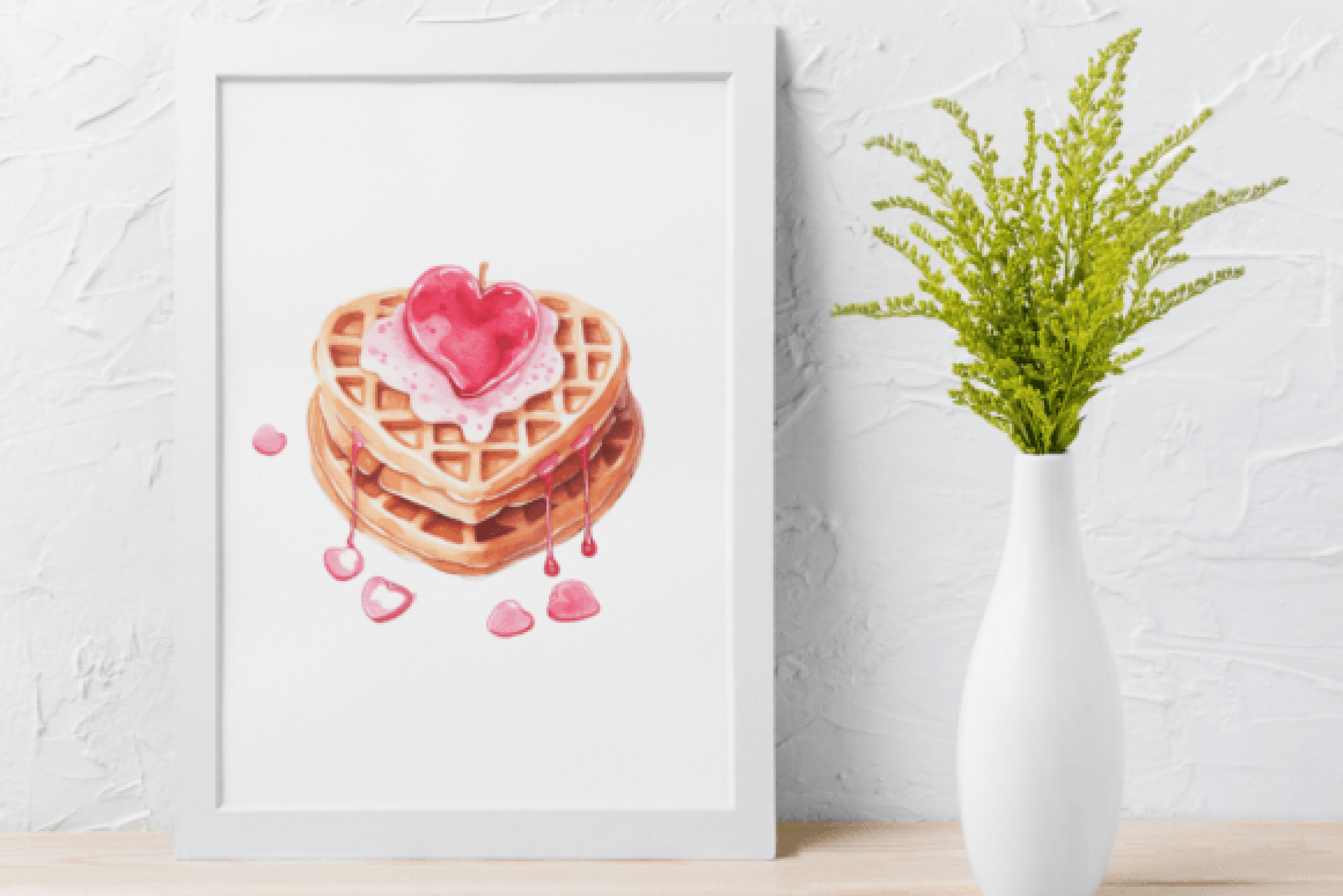 Valentine's Day Waffles Clipart Bundle