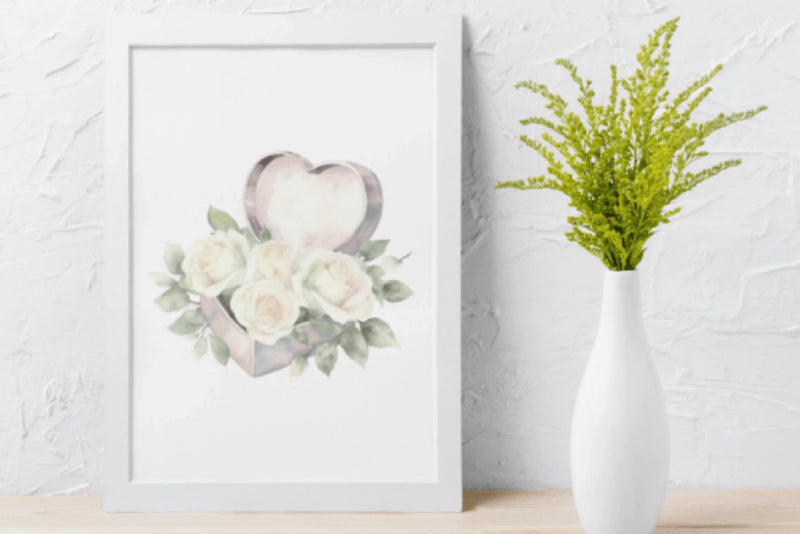 Elegant Valentine's Day White Rose Arrangements Clipart Bundle - CraftNest - Digital Crafting and Art
