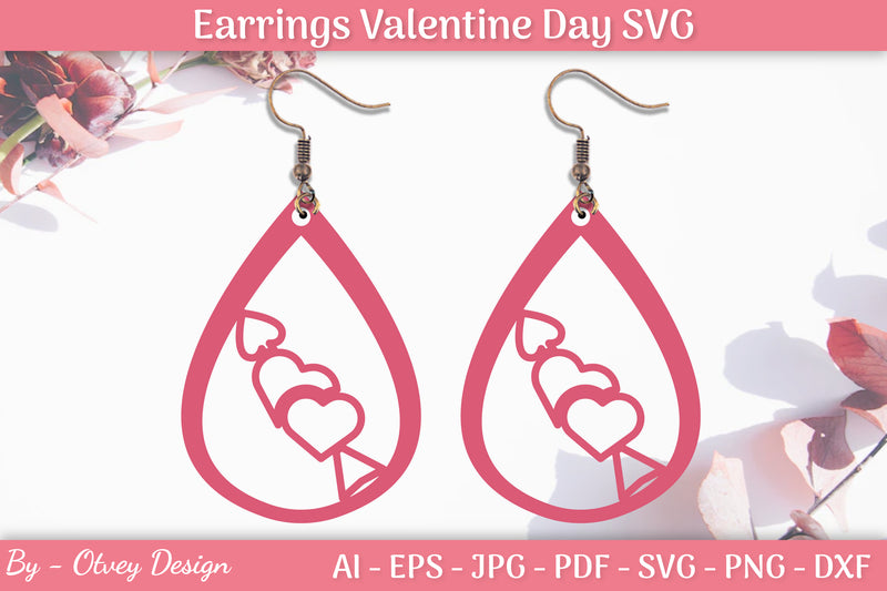 Valentine Earrings SVG Bundle 14 - CraftNest - Digital Crafting and Art