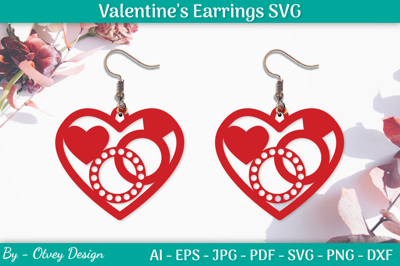 Valentine's Earrings SVG Bundle 35 - CraftNest - Digital Crafting and Art