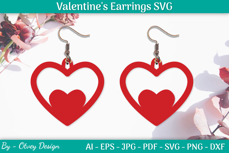 Valentine Earrings SVG Bundle 31 - CraftNest - Digital Crafting and Art