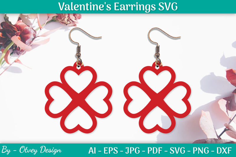 Valentine's Earrings SVG Bundle 40 - CraftNest - Digital Crafting and Art