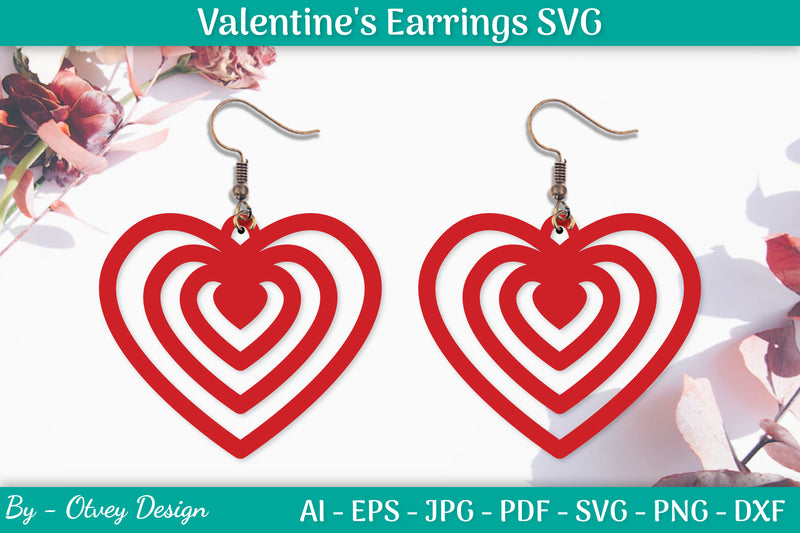 Valentine's Earrings SVG Bundle 41 - CraftNest - Digital Crafting and Art