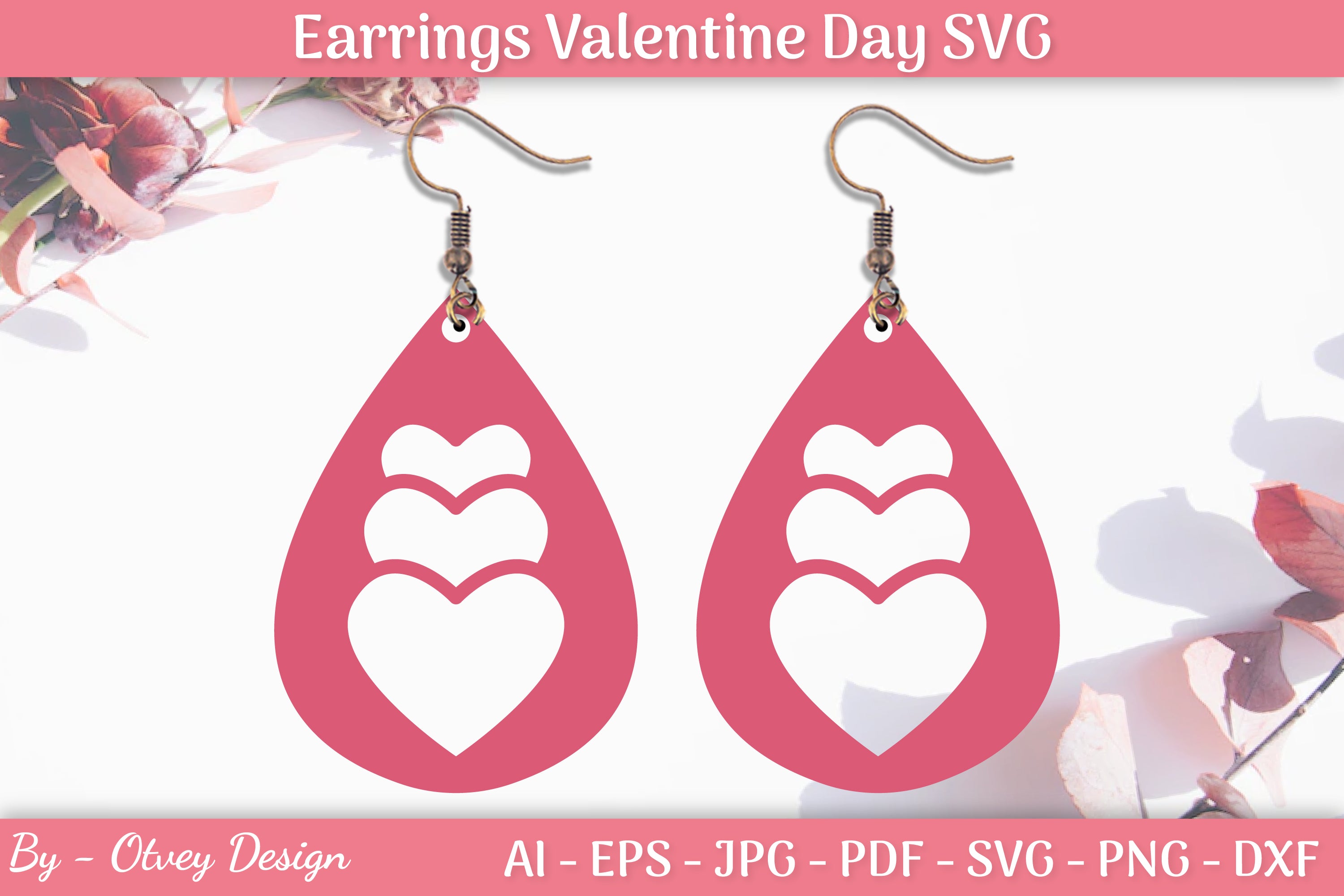 Valentine's Earrings SVG Bundle 12 - CraftNest - Digital Crafting and Art