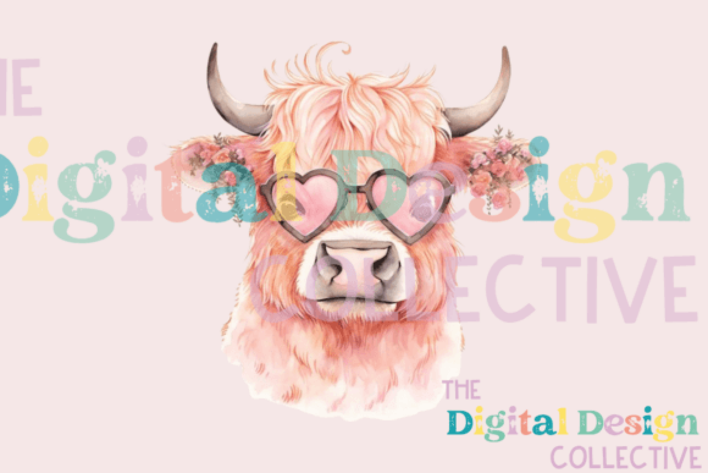 Vintage Highland Cow Valentine Clipart Bundle