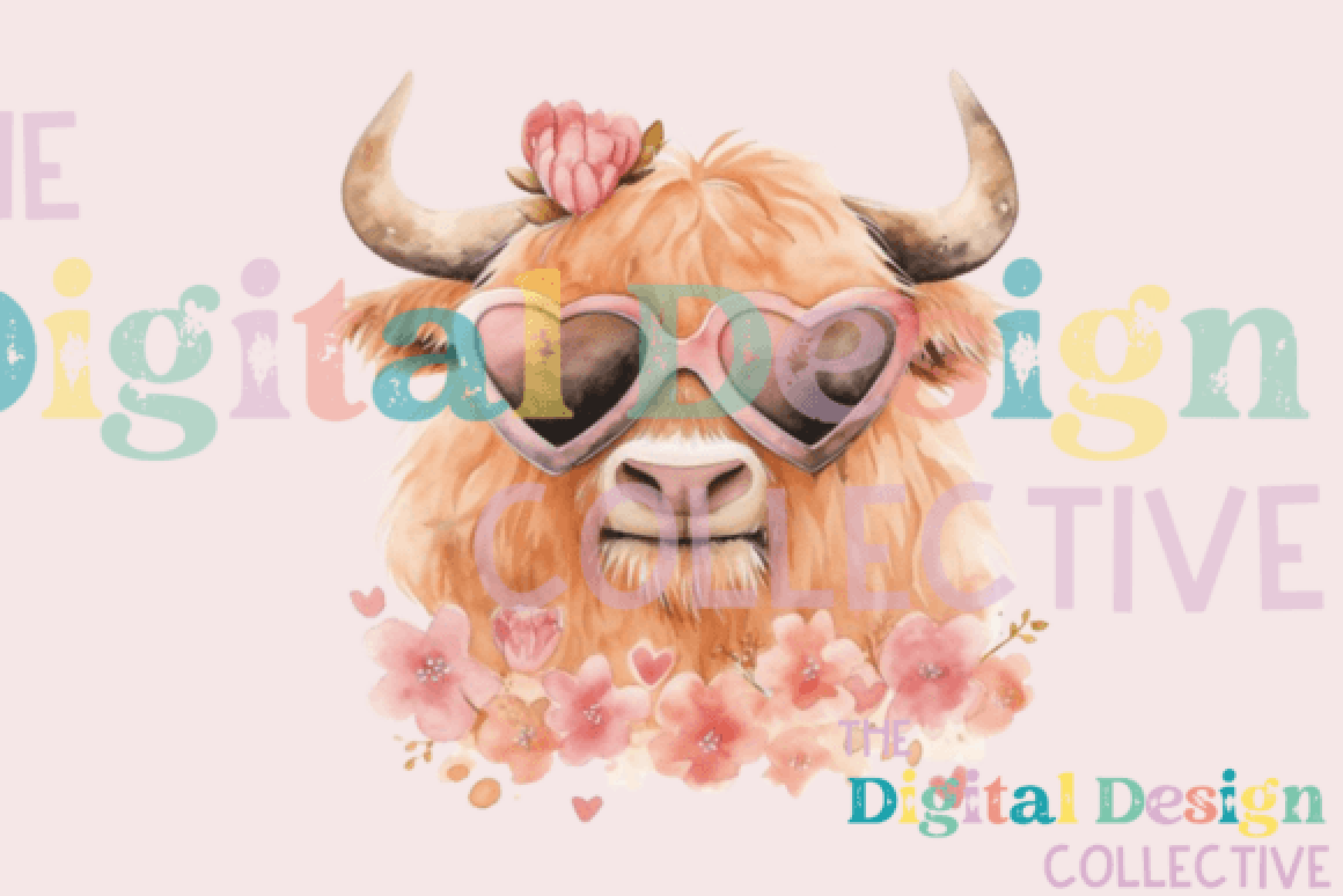 Vintage Valentine's Highland Cow Clipart Bundle