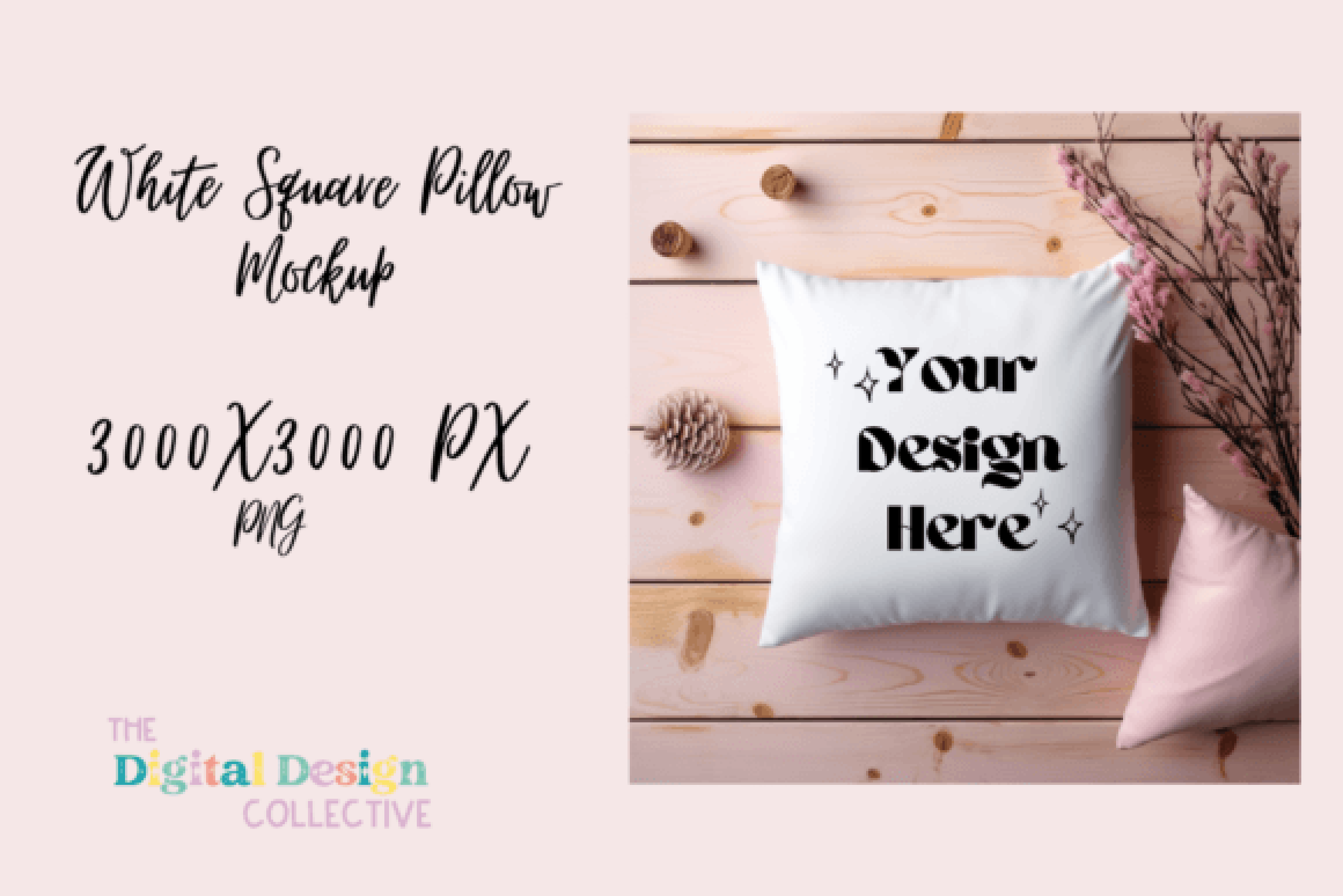 Valentine's Love Square Pillow Mockup