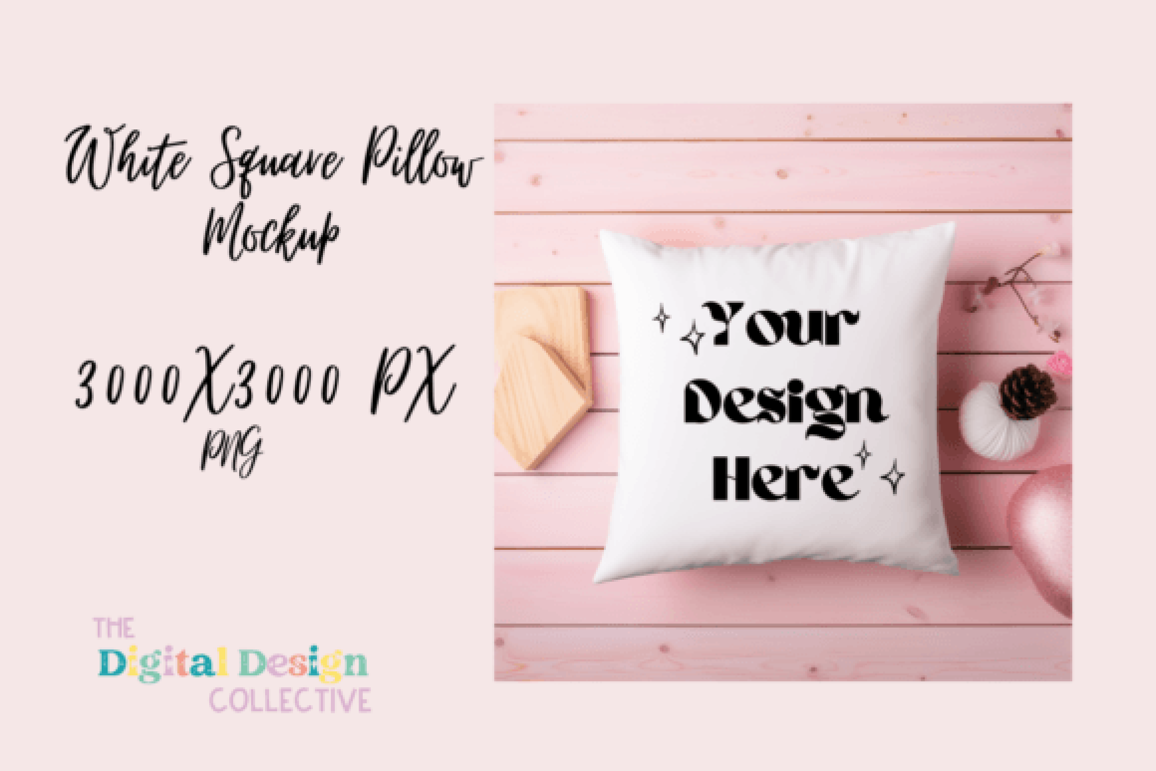 Stylish White Square Pillow Mockup Design Template