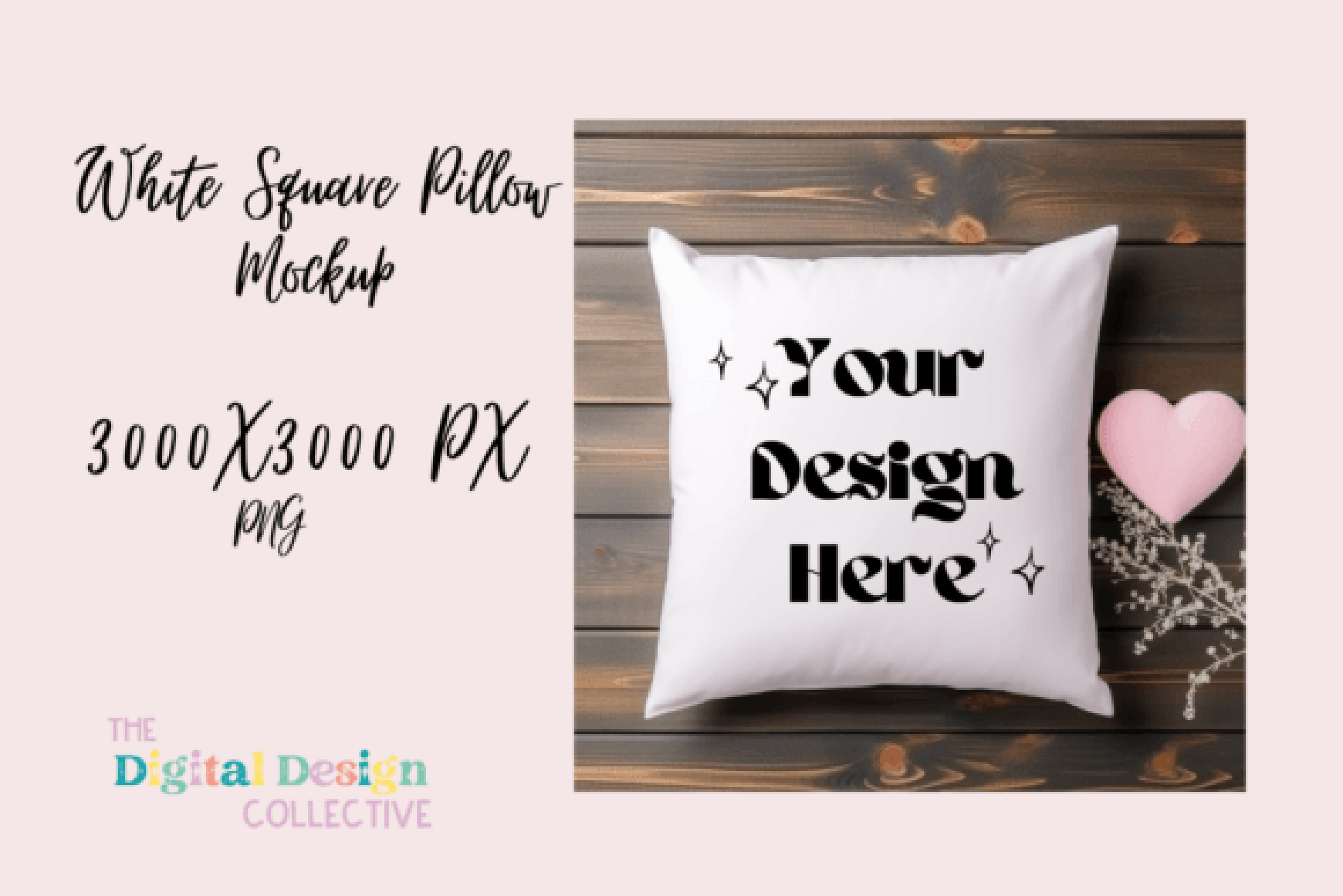 White Square Pillow Mockup