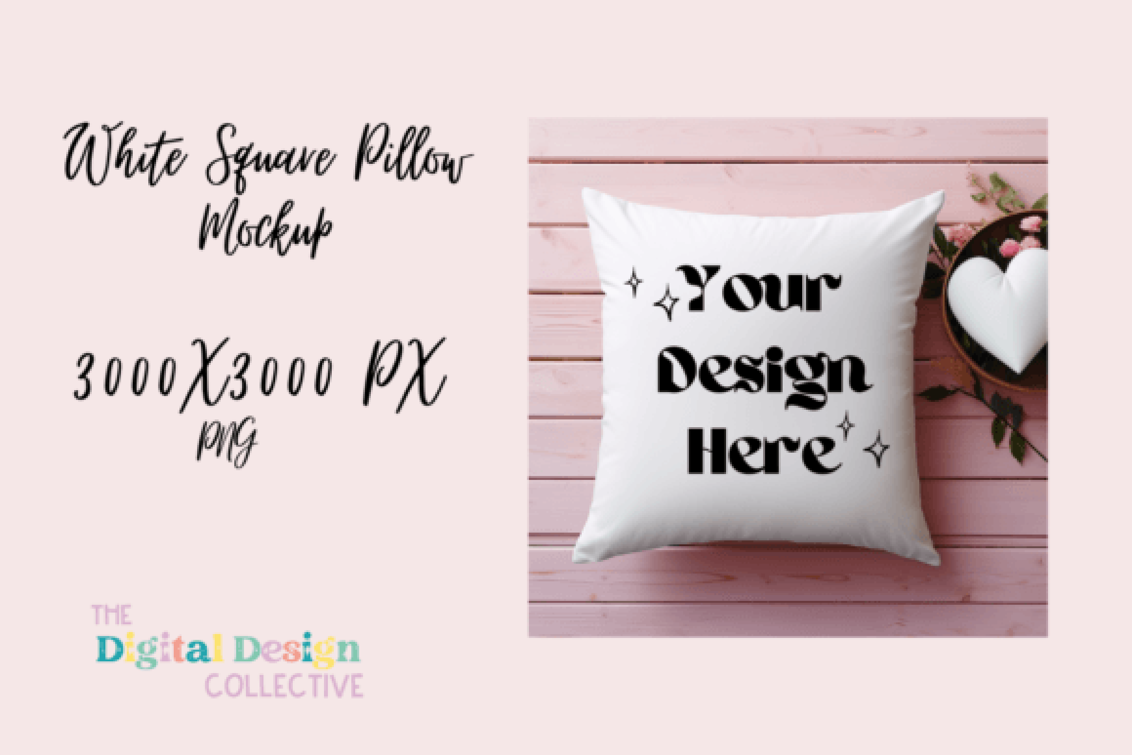High-Quality White Square Pillow Mockup Design