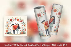 Valentine's Couple Tumbler Wrap - CraftNest - Digital Crafting and Art