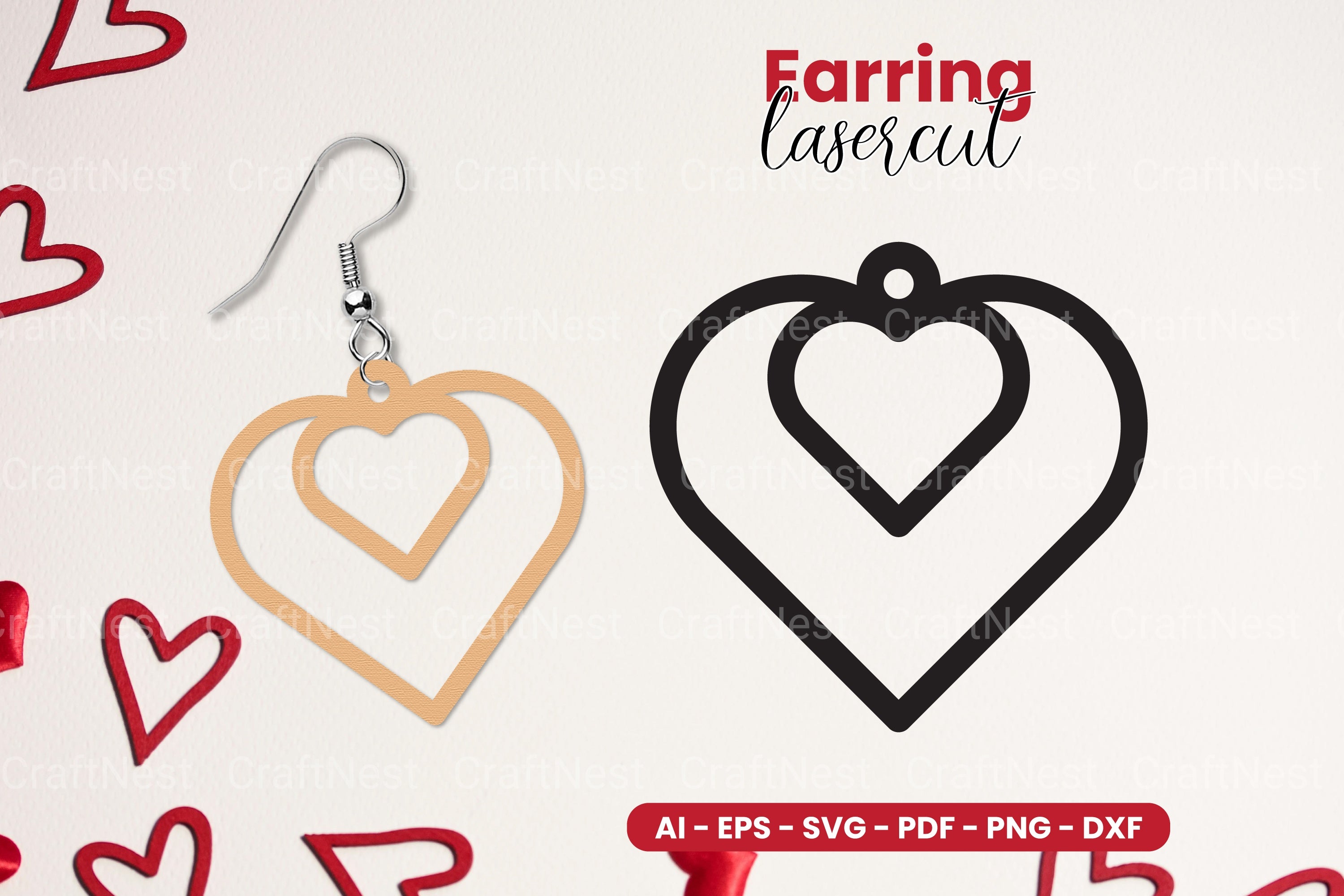 Valentine's Earring Lasercut SVG Bundle