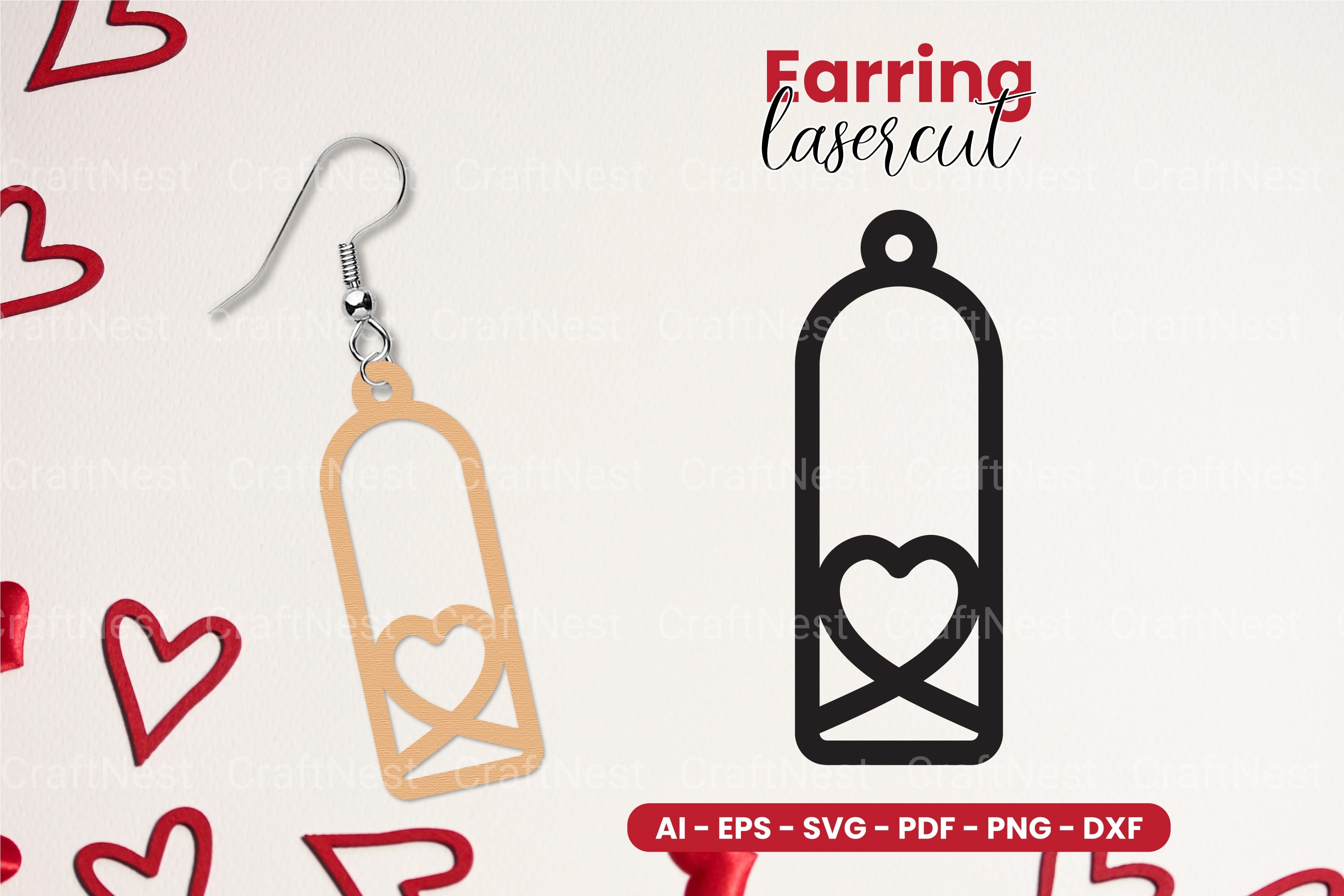 Valentine's Earring Laser Cut SVG Bundle
