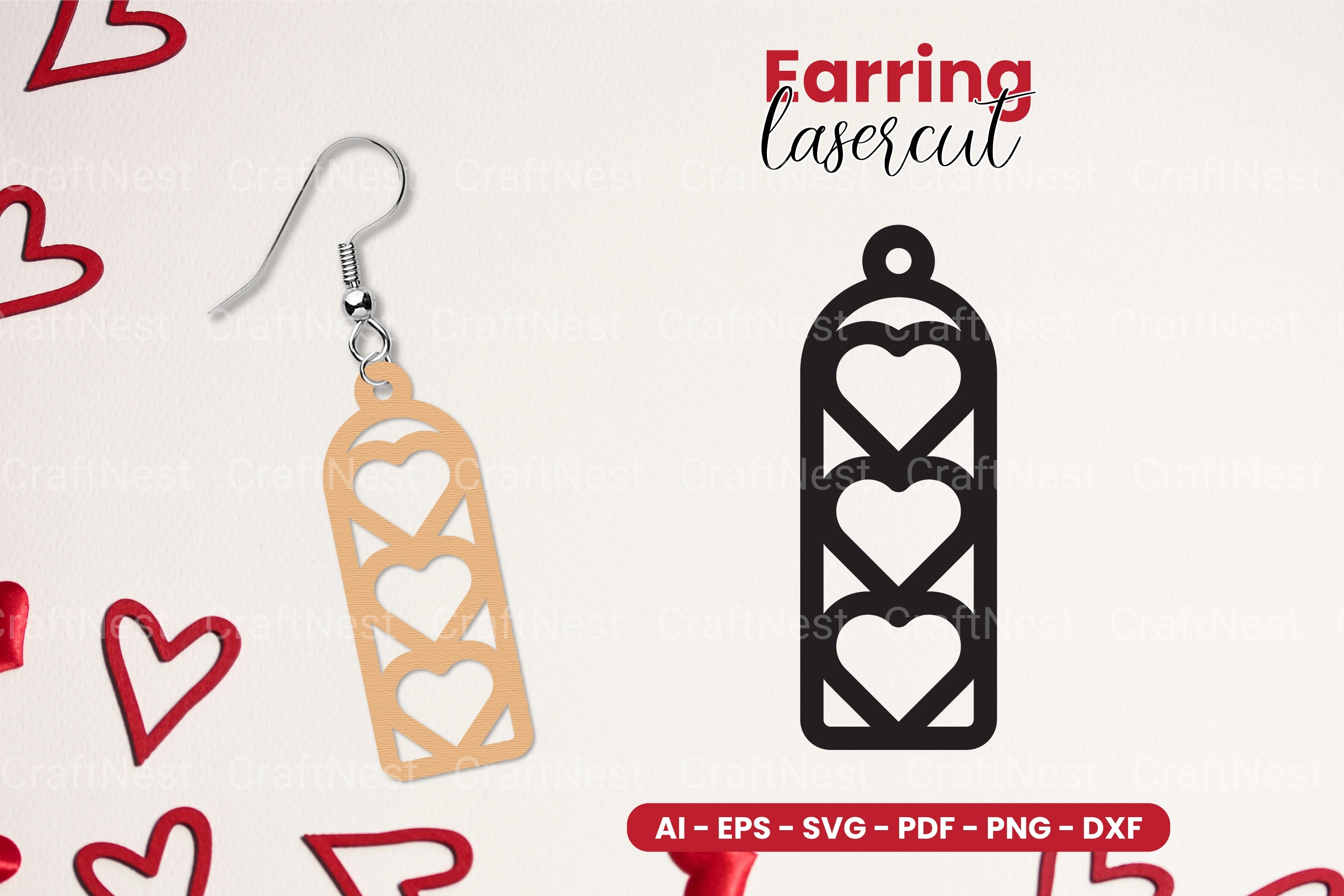 Valentine's Earring Laser Cut SVG Bundle