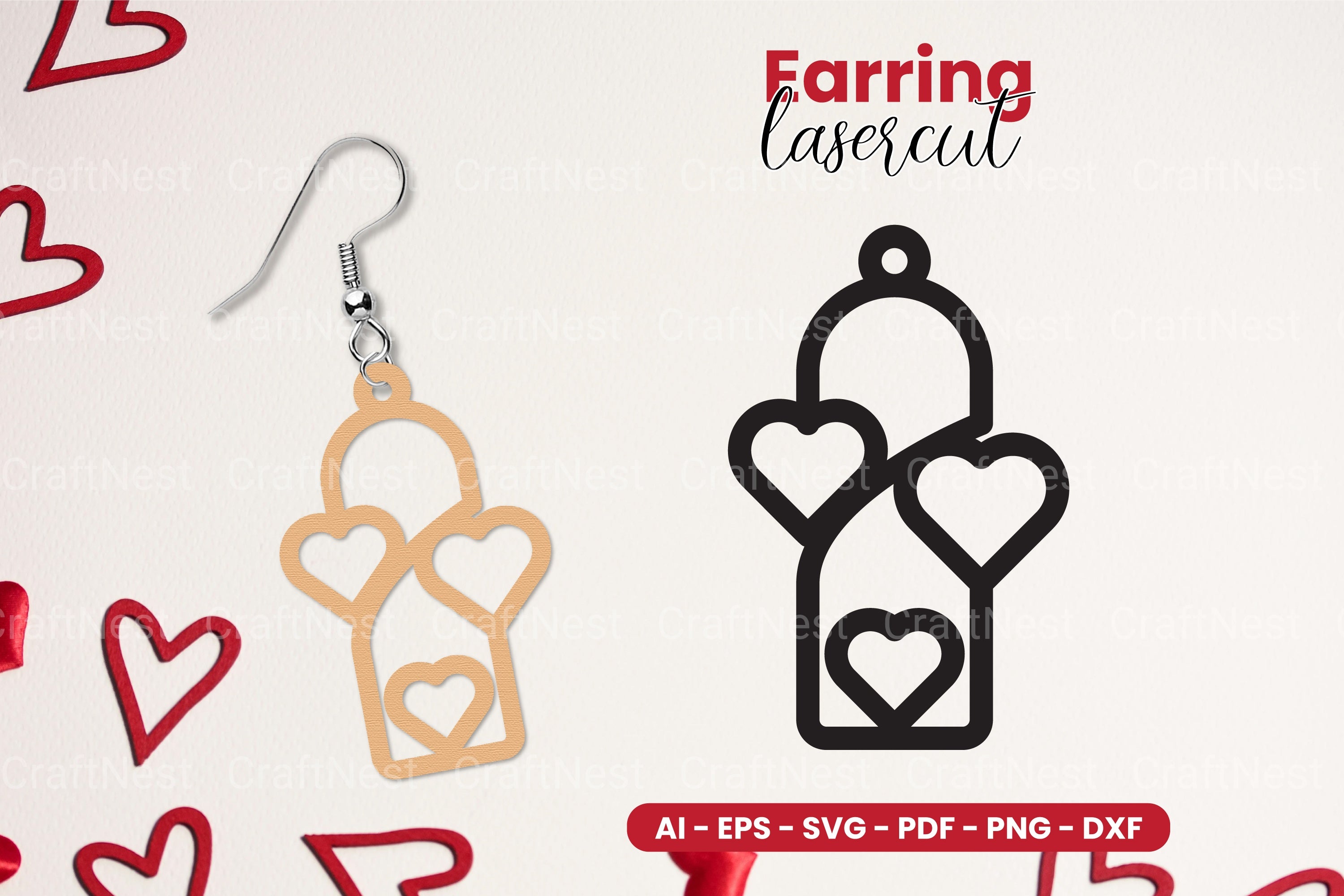 Valentine's Earring Laser Cut SVG Bundle