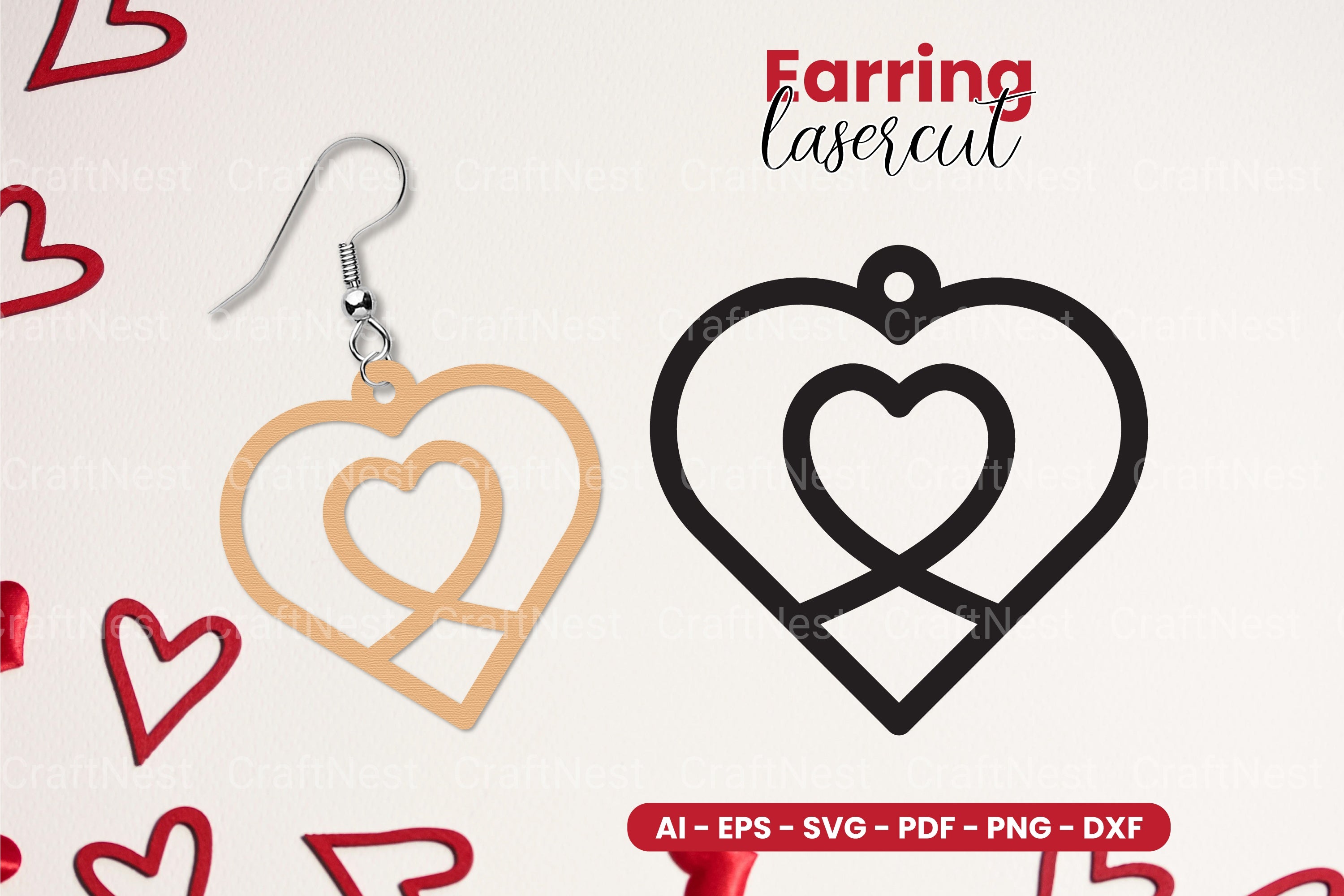 Valentine's Earring Laser Cut SVG Bundle