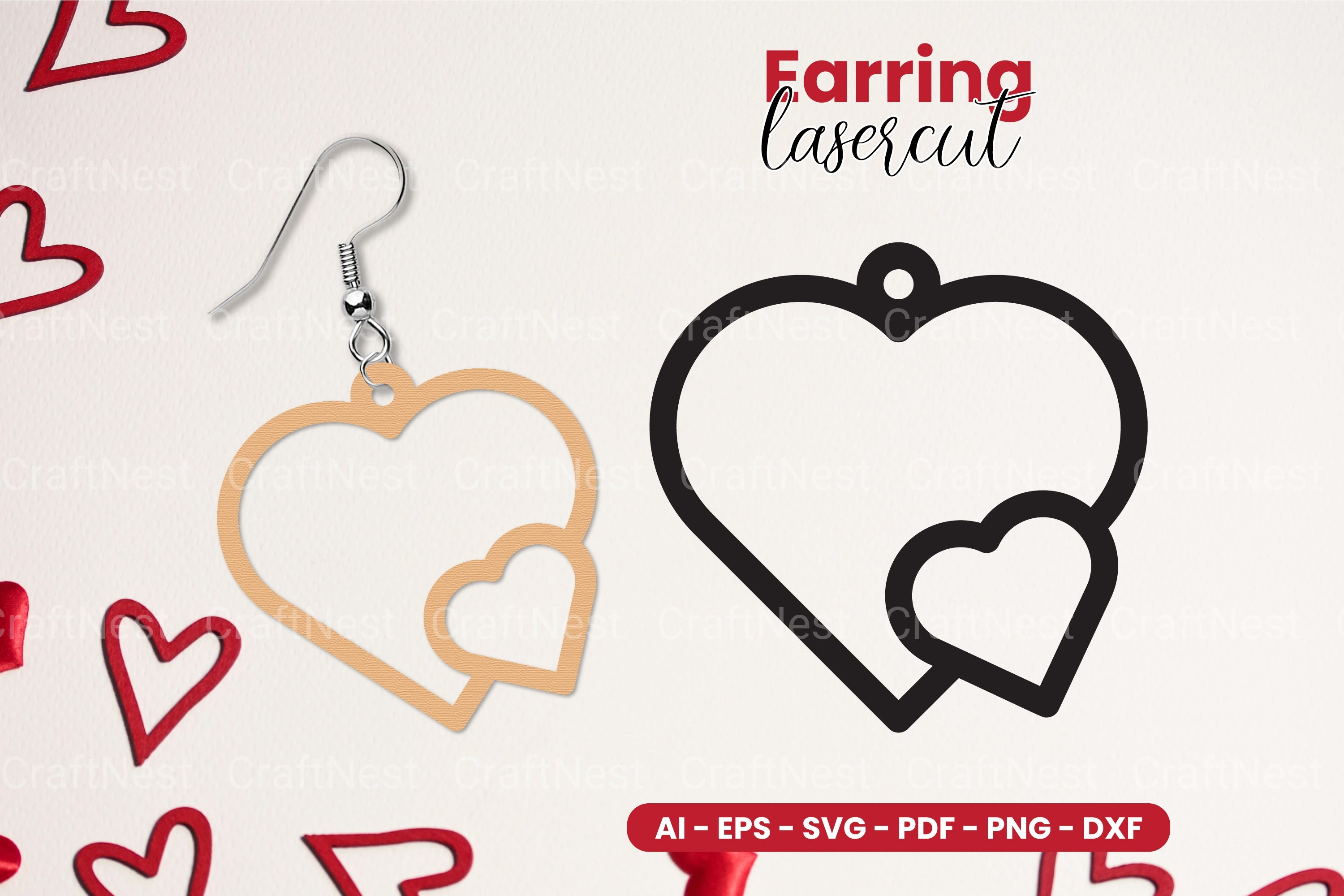 Valentine's Earring Laser Cut SVG Bundle